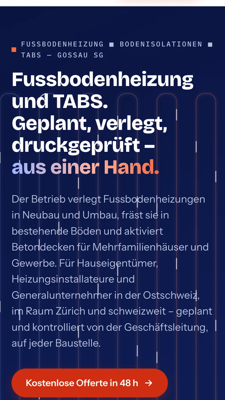 Startseite auf dem Handy