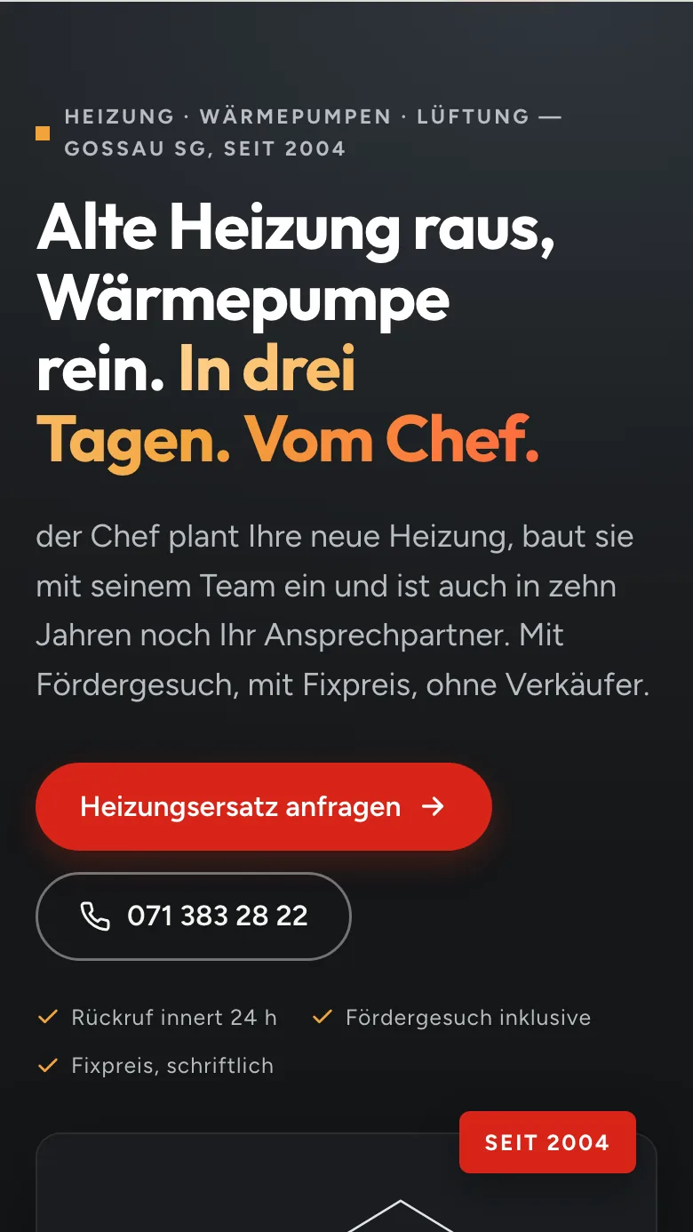 Startseite auf dem Handy